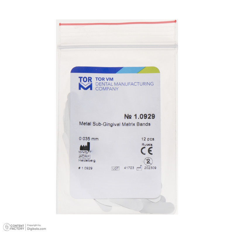 نوار ماتریس زیر لثه ای تور وی ام مدل 1.0929 بسته 12 عددی