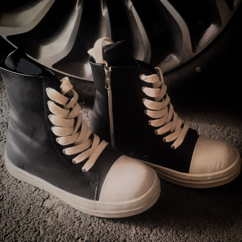 نیم بوت مردانه مدل Rick Owens X Chrome Hearts