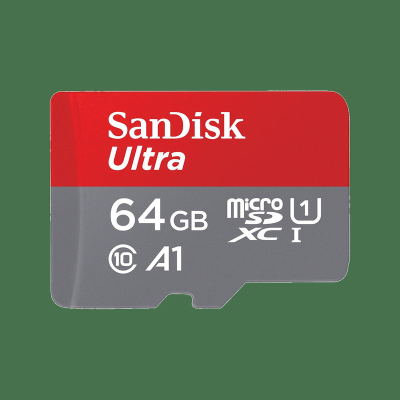 کارت حافظه microSDXC سن دیسک مدل Ultra A1 کلاس 10 استاندارد UHS-I سرعت 100MBps ظرفیت 64 گیگابایت به همراه آداپتور
