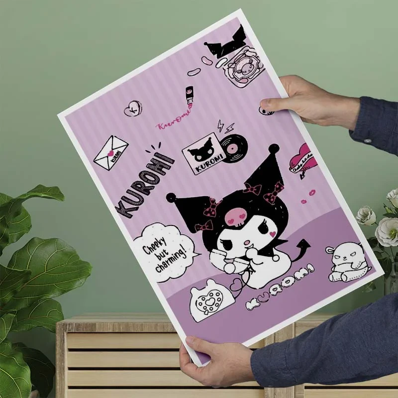 پوستر کارنيکا طرح مای ملودی و کورومی My Melody & Kuromi کد 37971 مجموعه 8 عددی