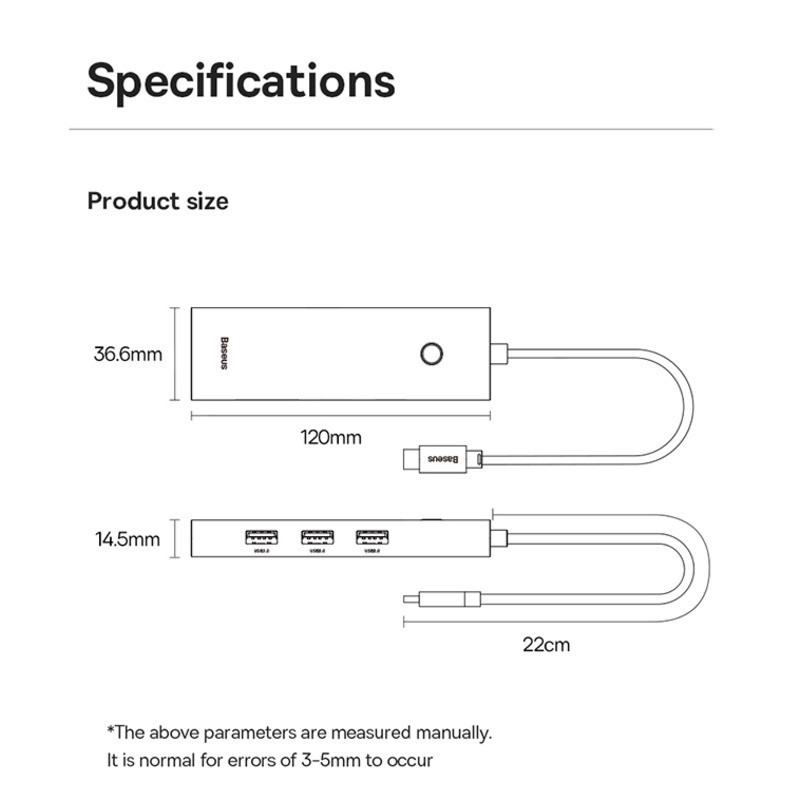 هاب 6 پورت USB-C بیسوس مدل BS-OH151
