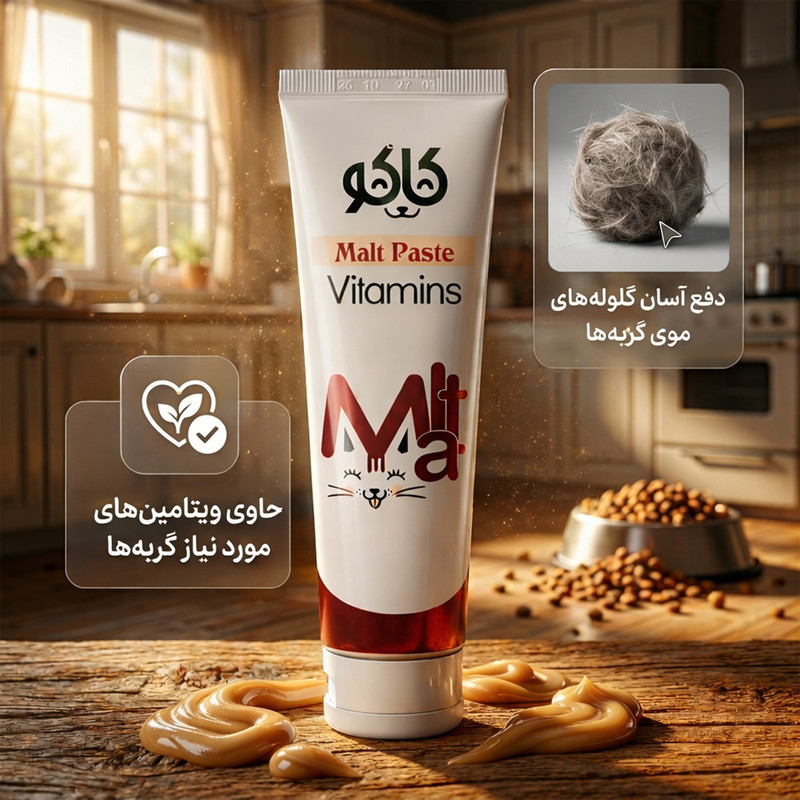 خمیر مالت گربه کاکو مدل vitamins وزن 100 گرم