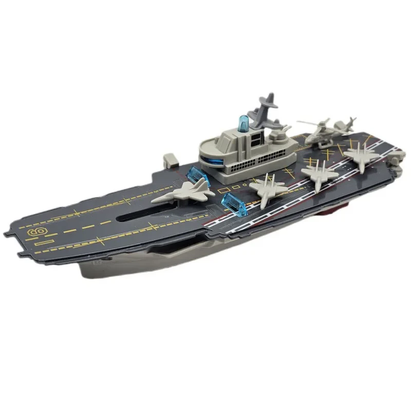 ناو هواپیمابر ناب سل مدل فلزی چراغدار موزیکال کد The Musical Lighted Aircraft Carrier به همراه 4 عدد هواپیما و یک عدد هلیکوپتر