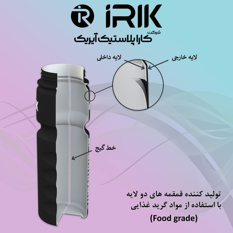 قمقمه دوچرخه مدل دولایه اینفینیتی گنجایش 0.75 لیتر