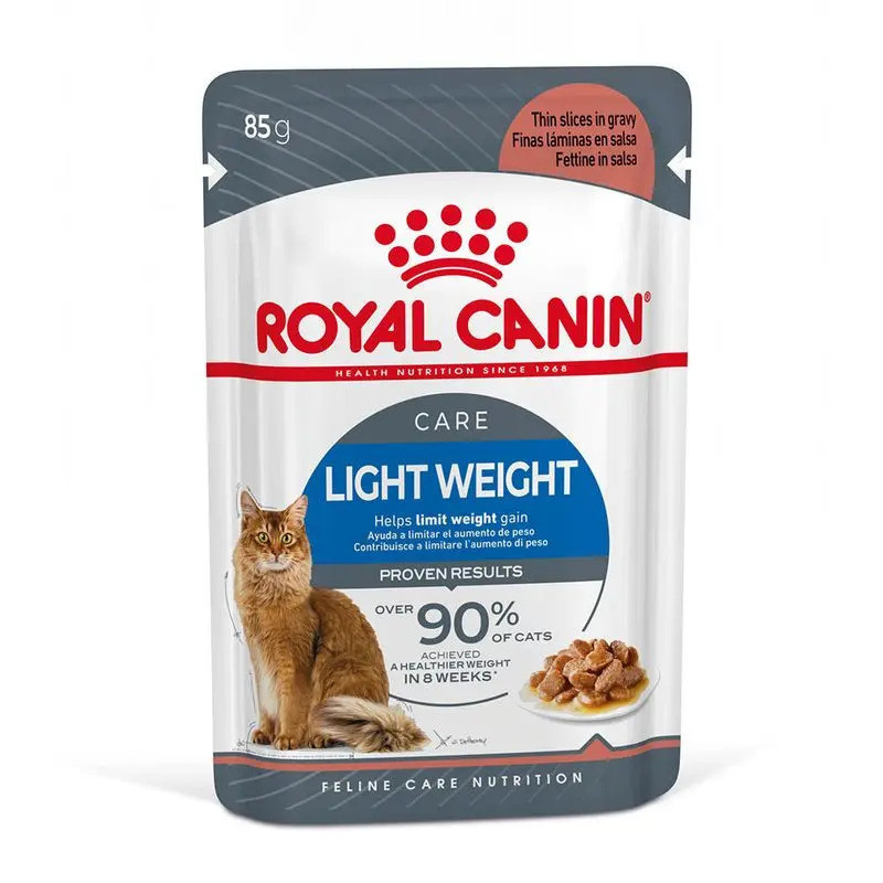 پوچ گربه بالغ رویال کنین مدل Light Weight Care کنترل وزن طعم مرغ وزن 85 گرم