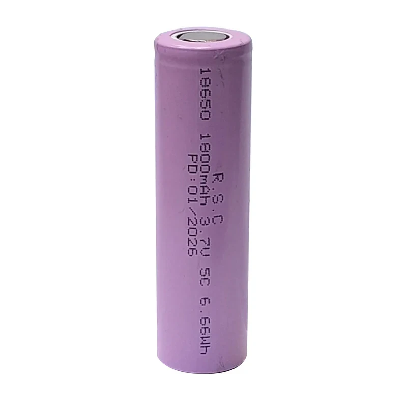 باتری لیتیوم یون قابل شارژ آر اس سی مدل RSC-18650-5C-1800 ظرفیت 1800 میلی‌ آمپر ساعت