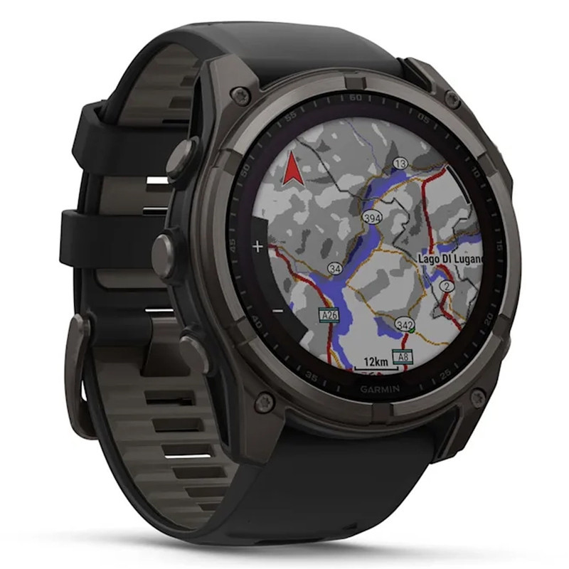 ساعت هوشمند 47 میلی‌متری گارمین مدل Fenix 8 Solar Sapphire با بند سیلیکونی