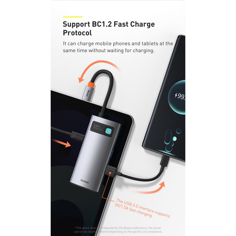 هاب 4 پورت USB-C باسئوس مدل Metal Gleam Series