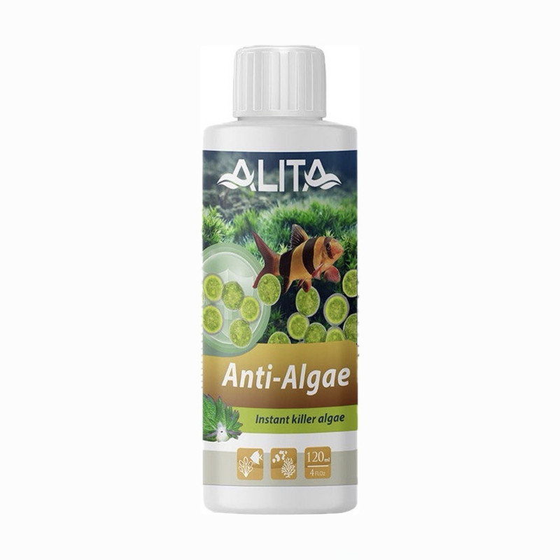 محلول ضدجلبک آکواریوم آلیتا مدل Anti Algae حجم 120 میلی‌لیتر
