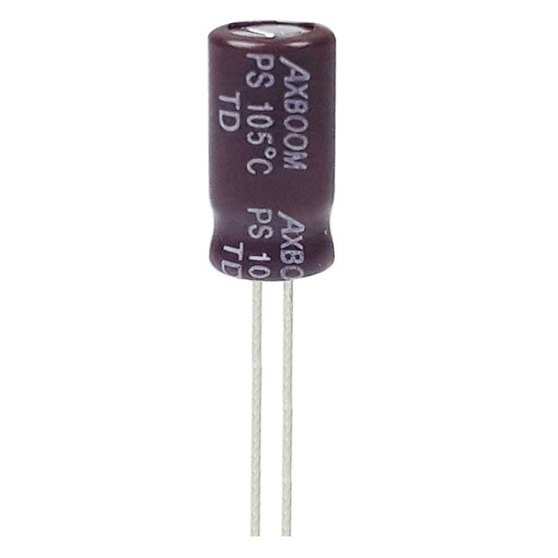خازن الکترولیت 100میکروفاراد 25 ولت آکسبوم مدل TEC-10125 بسته 4 عددی
