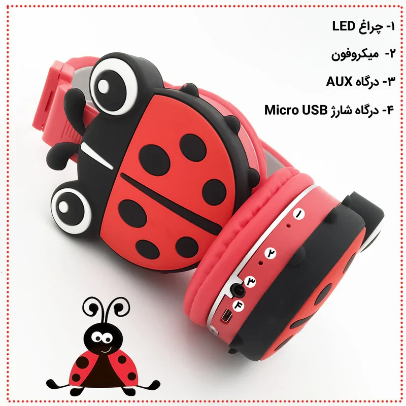 هدفون بلوتوثی مدل AH-806F  طرح کفشدوزک
