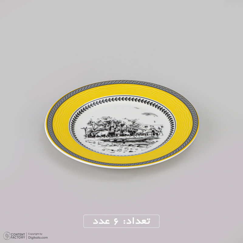 سرویس غذاخوری 28 پارچه 6 نفر چینی زرین ایران مدل ایتالیا اف Village 2 درجه یک