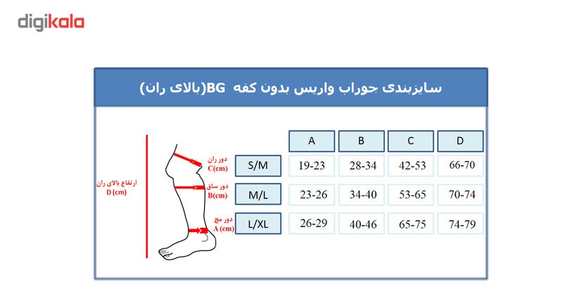 جوراب واریس ورنا مدل سیلیکونی BG