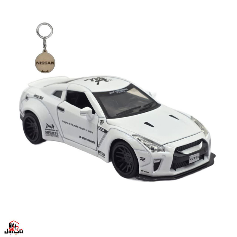 ماکت ماشین ناب سل مدل نیسان جی تی آر فلزی موزیکال چراغدار اسپرت NISSAN GTR SPORT به همراه جاسوییچی