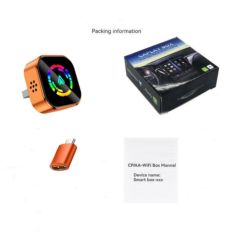 کارپلی و اندروید اتو مدل Wireless CarPlayAndroid Auto Q1A به همراه مبدل USB به USB-C