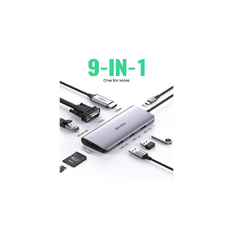 هاب 9 پورت USB-C یوگرین مدل CM179-40873