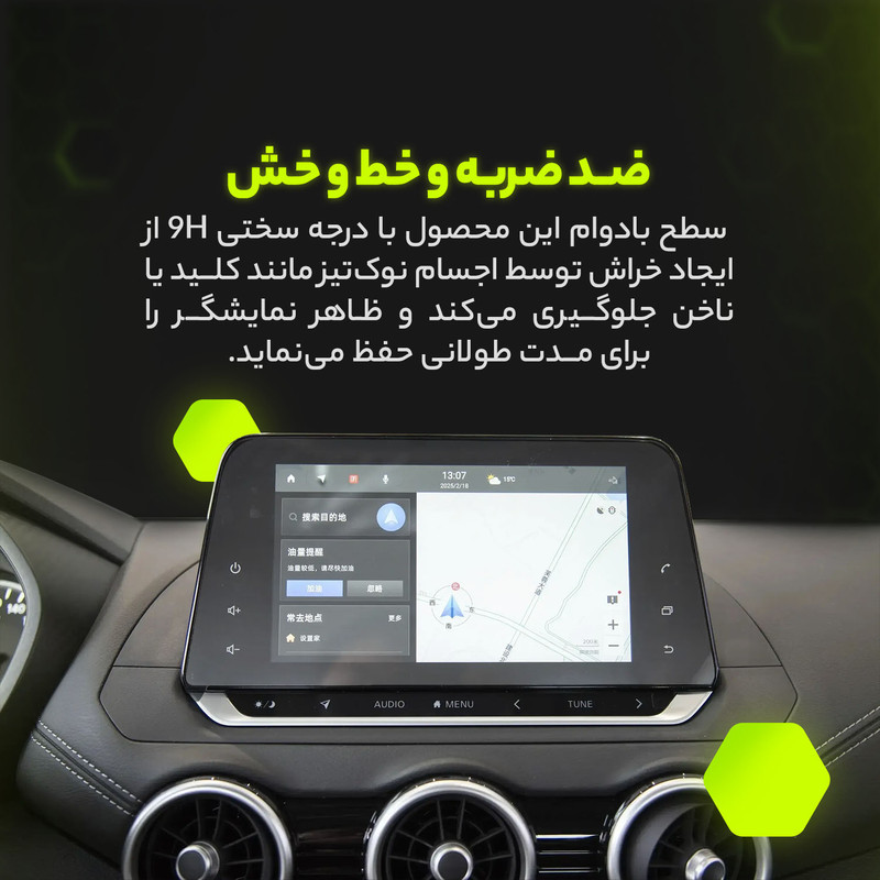 محافظ صفحه نمایش آنتی رفلکس مانیتور خودرو مولتی نانو مدل X-S1M مناسب برای کی ام سی T8