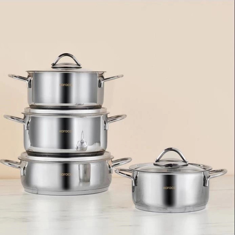 سرویس قابلمه استیل 8 پارچه کاراجا مدل Sakura Powersteel 316