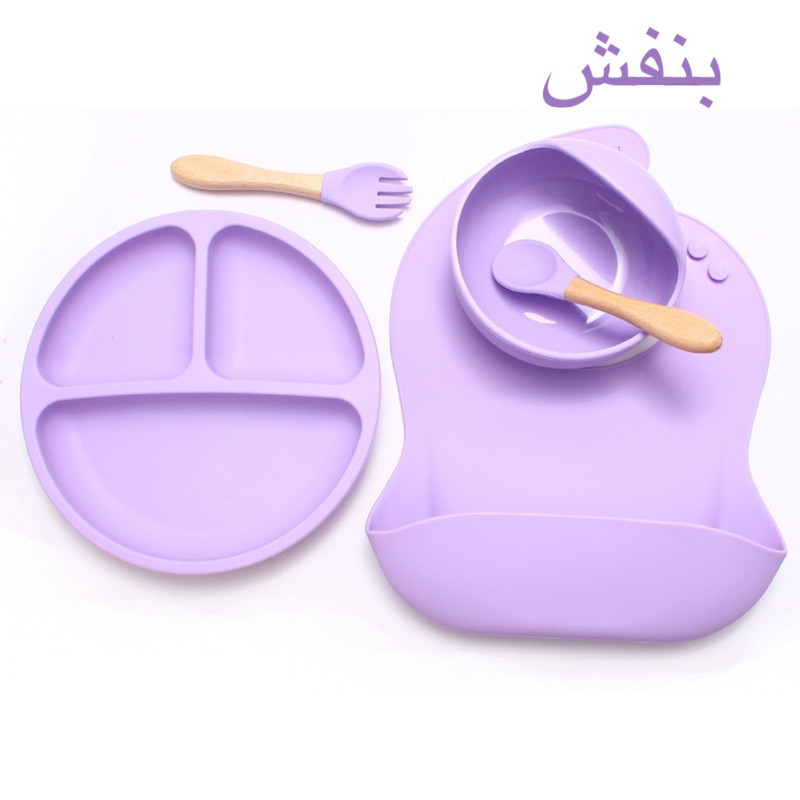 ست ظرف غذا خوری 5 تکه کودک مدل SILICONE