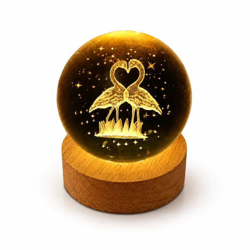 چراغ خواب طرح گوی کریستال مدل قو کد 300