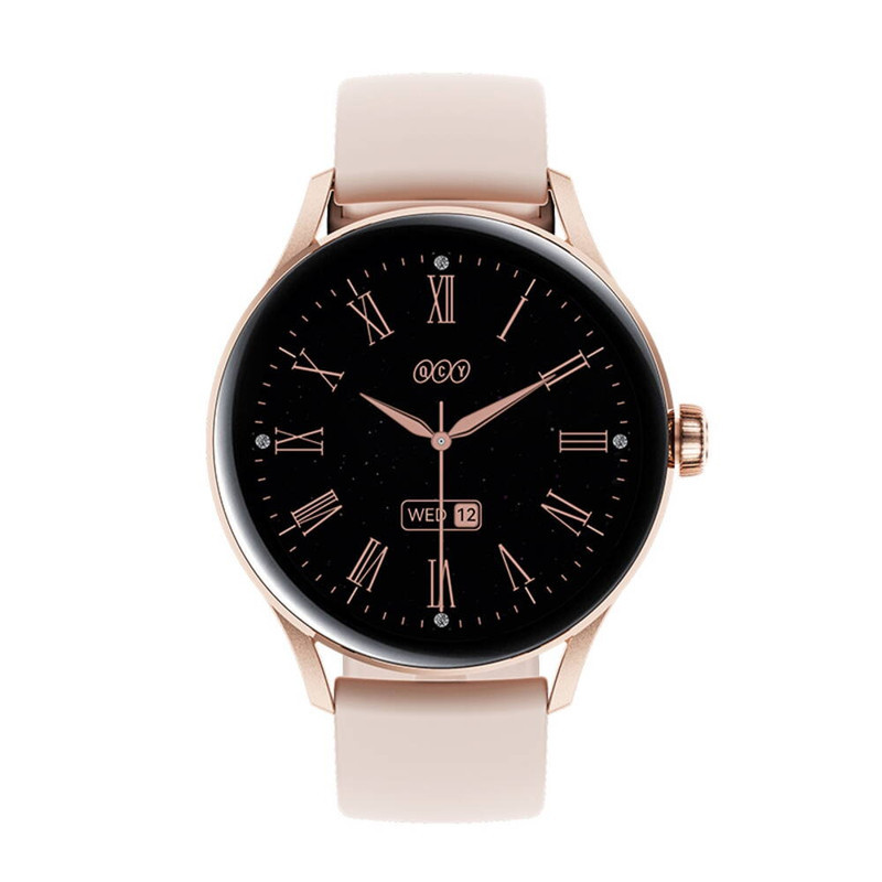 ساعت هوشمند کیو سی وای مدل MSU WATCH ELITE PUNCHING  دارای قابلیت های صفحه نمایش رنگی، صفحه نمایش لمسی، کنترل موسیقی (Music Player)، قابلیت مکالمه از طریق بلوتوث بند سیلیکون