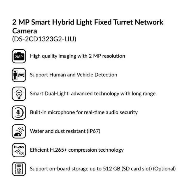 دوربین مداربسته تحت شبکه هایک ویژن مدل DS-2CD1323G2-LIU