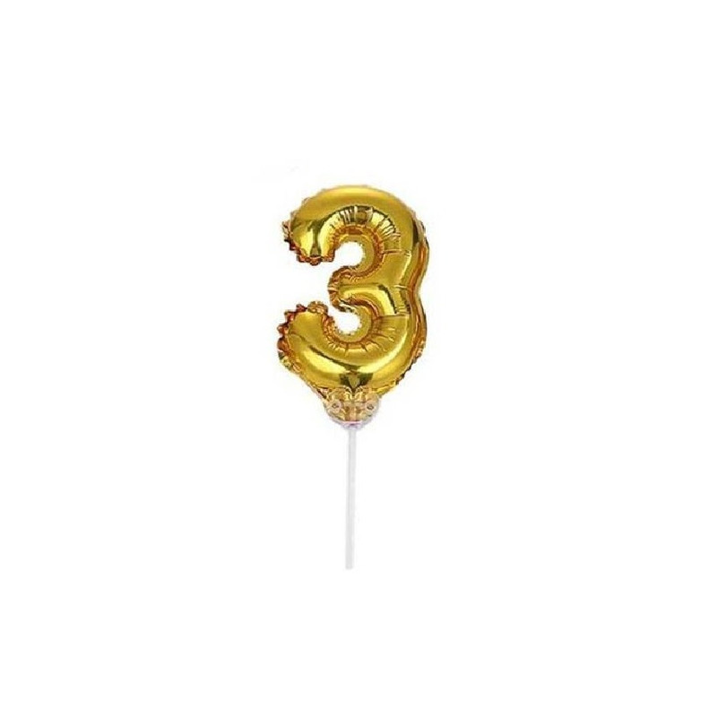 بادکنک فویلی مدل عدد روی کیک شماره 3 کد NH-1