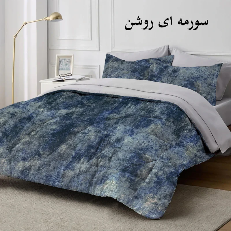 سرویس روتختی دو نفره 6 تکه نوپه هوم مدل مخمل پتینه 1028