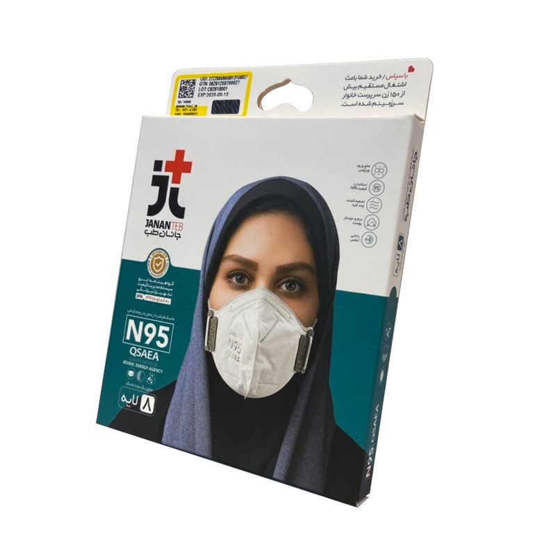ماسک تنفسی جانان طب مدل N95 مجموعه 4 عددی
