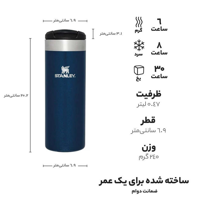 تراول ماگ استنلی مدل The Aerolight گنجایش 0.47 لیتر