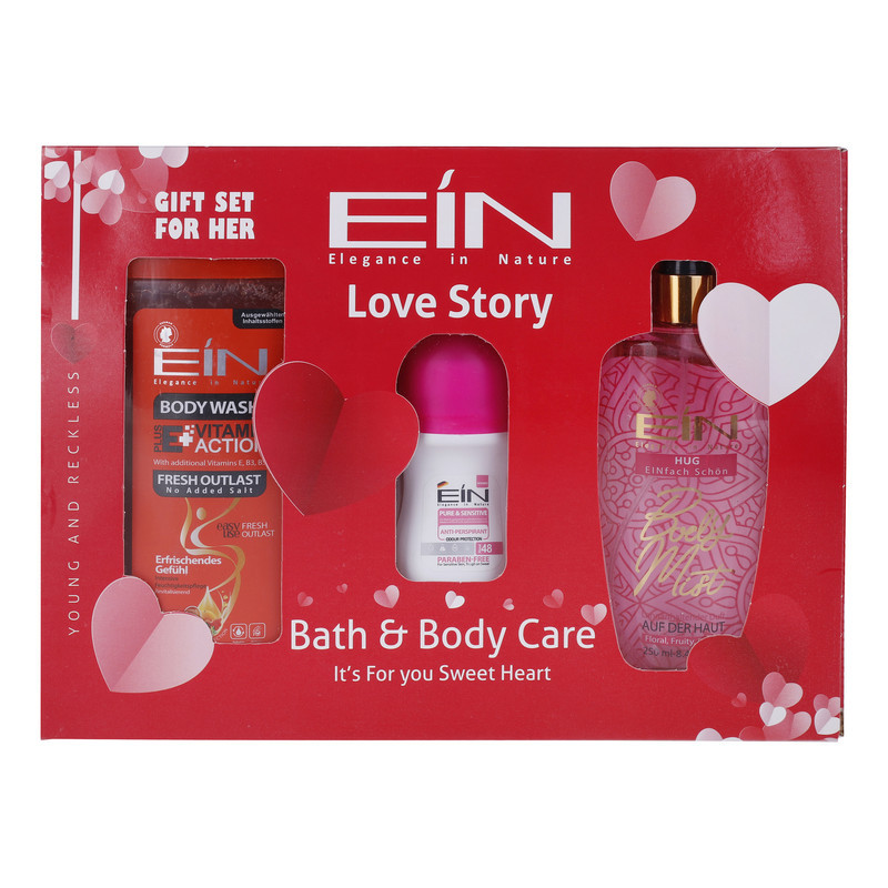 ست بهداشتی زنانه ای آی ان مدل Love Story مجموعه 3 عددی
