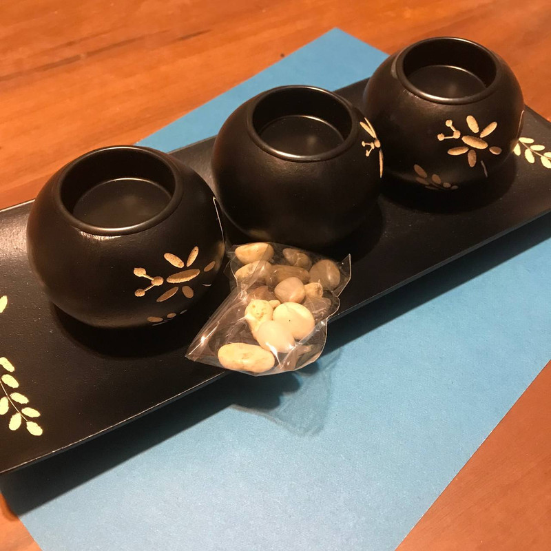 جاشمعی مدل خمره ای طرح سنبل برجسته مجموعه 4 عددی