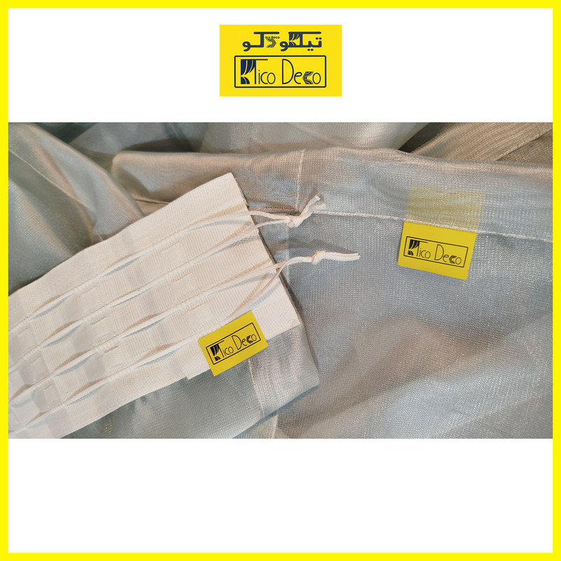 پرده تیکو دکو مدل کتان تور دوخت ساده سایز 280 × 800 سانتی‌متر