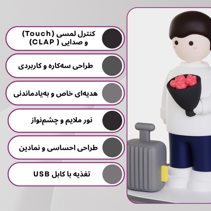 چراغ خواب لومیکس مدل Romance light-B