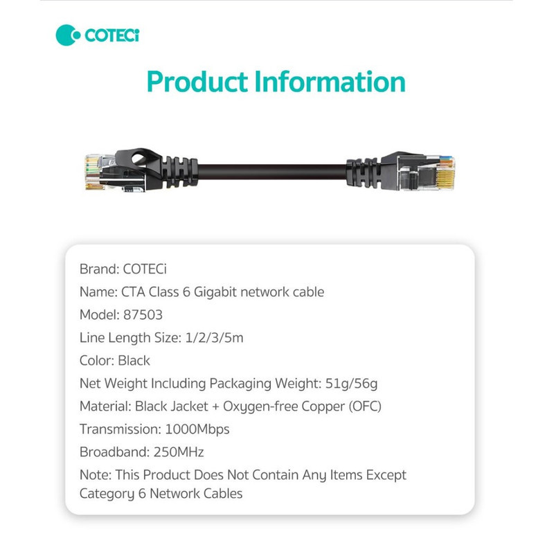 کابل شبکه Cat6 کوتتسی مدل 87503