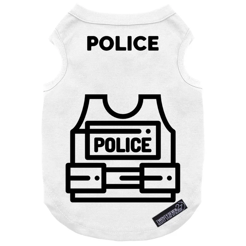 لباس سگ و گربه 27 طرح Waistcoat Police سایز XL