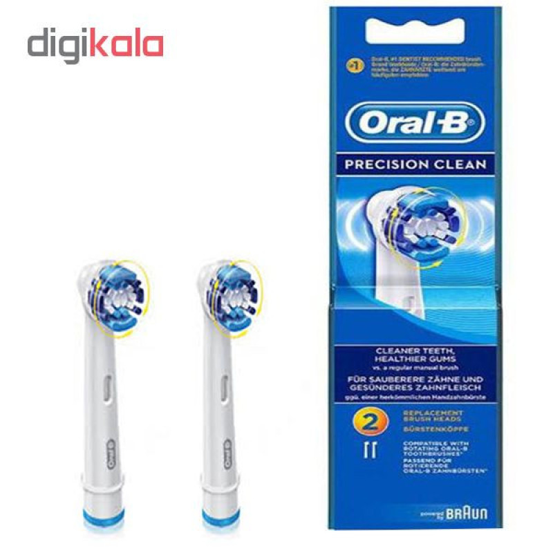 سری یدک مسواک برقی اورال بی مدل Precision Clean-BRAUN بسته 2 عددی