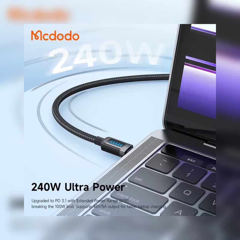 کابل usb-c مک دودو مدل ca-0350  240W طول۱.۲ متر