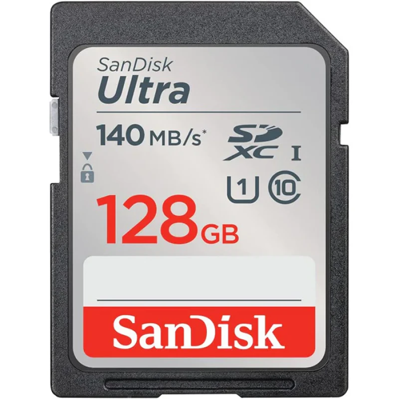 کارت حافظه SDXC سن دیسک مدل Ultra کلاس 10 استاندارد UHS-I U1 سرعت 140MBs ظرفیت 128 گیگابایت