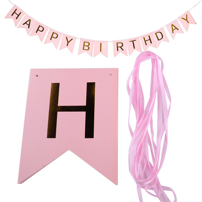 ریسه تزئینی تولد مدل Happy Birthday طلاکوب