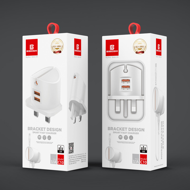 شارژر دیواری بیبوشی مدل C10 به همراه کابل تبدیل microUSB