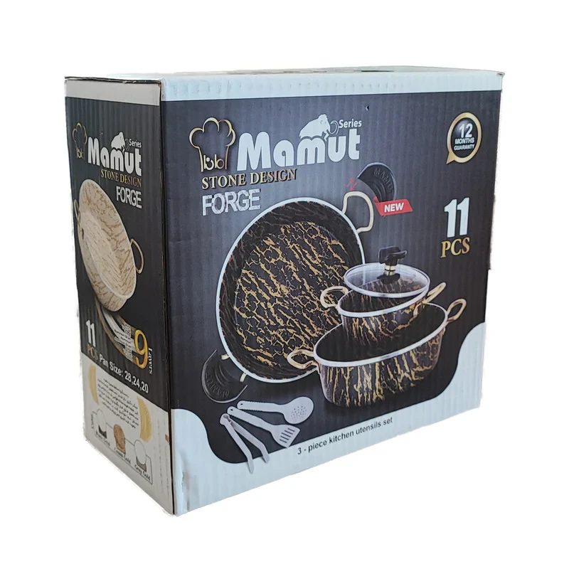 سرویس تابه گرانیتی 11 پارچه ماموت مدل سنگی