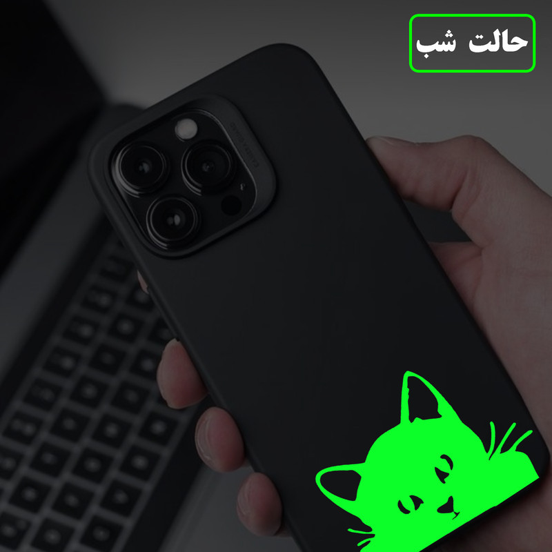 استیکر کلید و پریز مدل شبنما طرح گربه آویزان