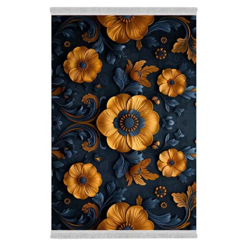 فرش پارچه‌ای دفه مدل فرشینه طرح فانتزی کد 8066