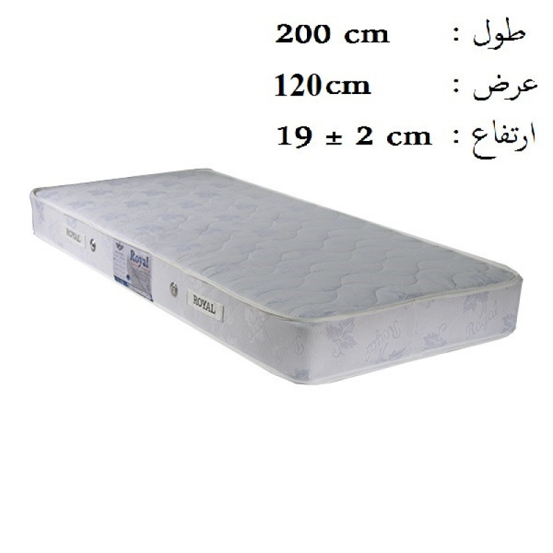 تشک رویال مدل آرام فنری کد M02 یک نفره سایز 200 × 120 سانتی‌ متر