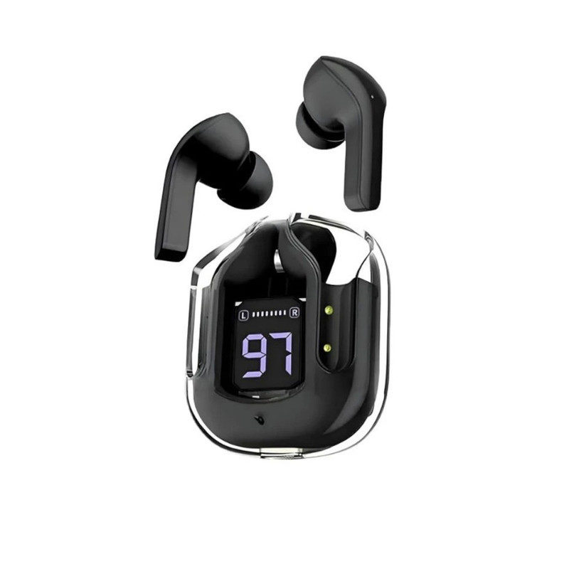هدفون بلوتوثی Ultrapods Max بدون قابلیت نویز کنسلینگ، درگاه شارژ USB Type-C، دارای صفحه نمایش روی محفظه شارژ، مقاوم در برابر آب و رطوبت با استاندارد IPX4