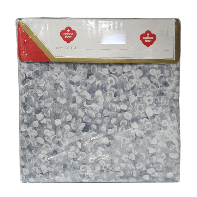 سرویس روتختی دو نفره 4 تکه کاتن باکس مدل Complete Seti Minimal Molly Antrasit C.K+FTT