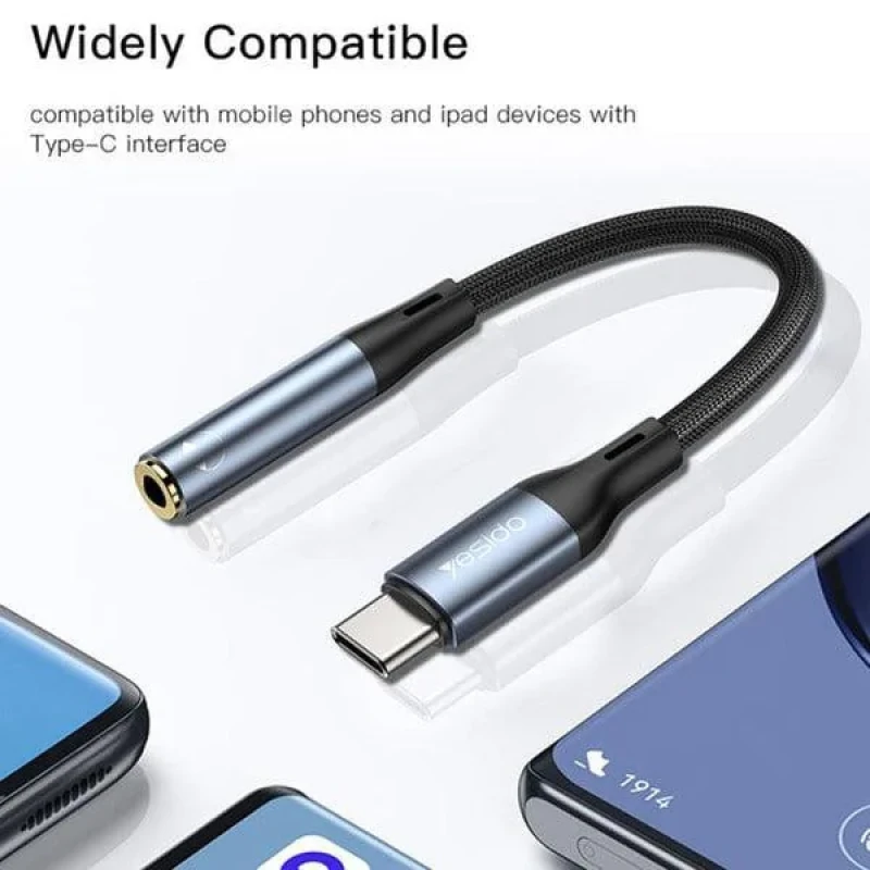 مبدل USB-C به جک 3.5 میلی متری یسیدو مدل YAU-38