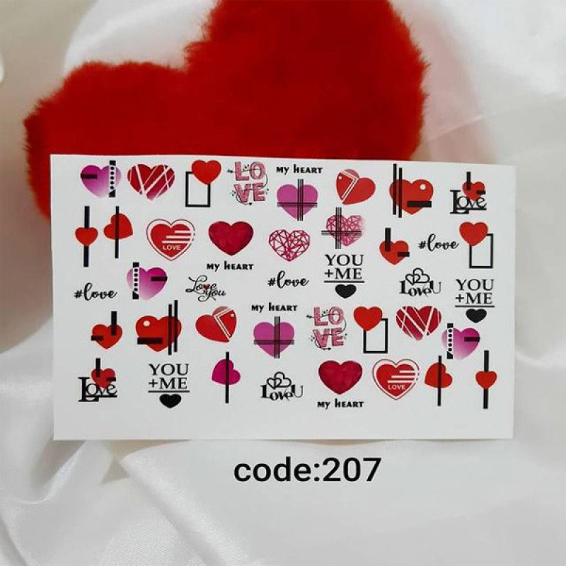 استیکر طراحی ناخن طرح قلب کد C207