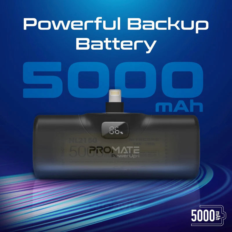 پاوربانک پرومیت مدل POWERUP-I.BLK ظرفیت 5000 میلی‌آمپرساعت